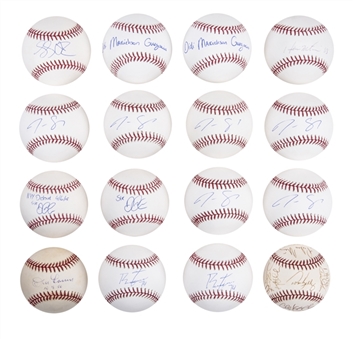 Lot of (16) Signed Baseballs Including Kirby Puckett, Hideki Matsui, Don Larsen and Didi Gregorious Full Name (Steiner & JSA)